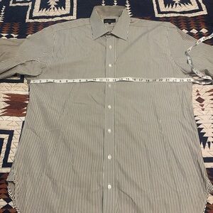 Men's Striped Walker Slater White and Taupe French Cuff Shirt